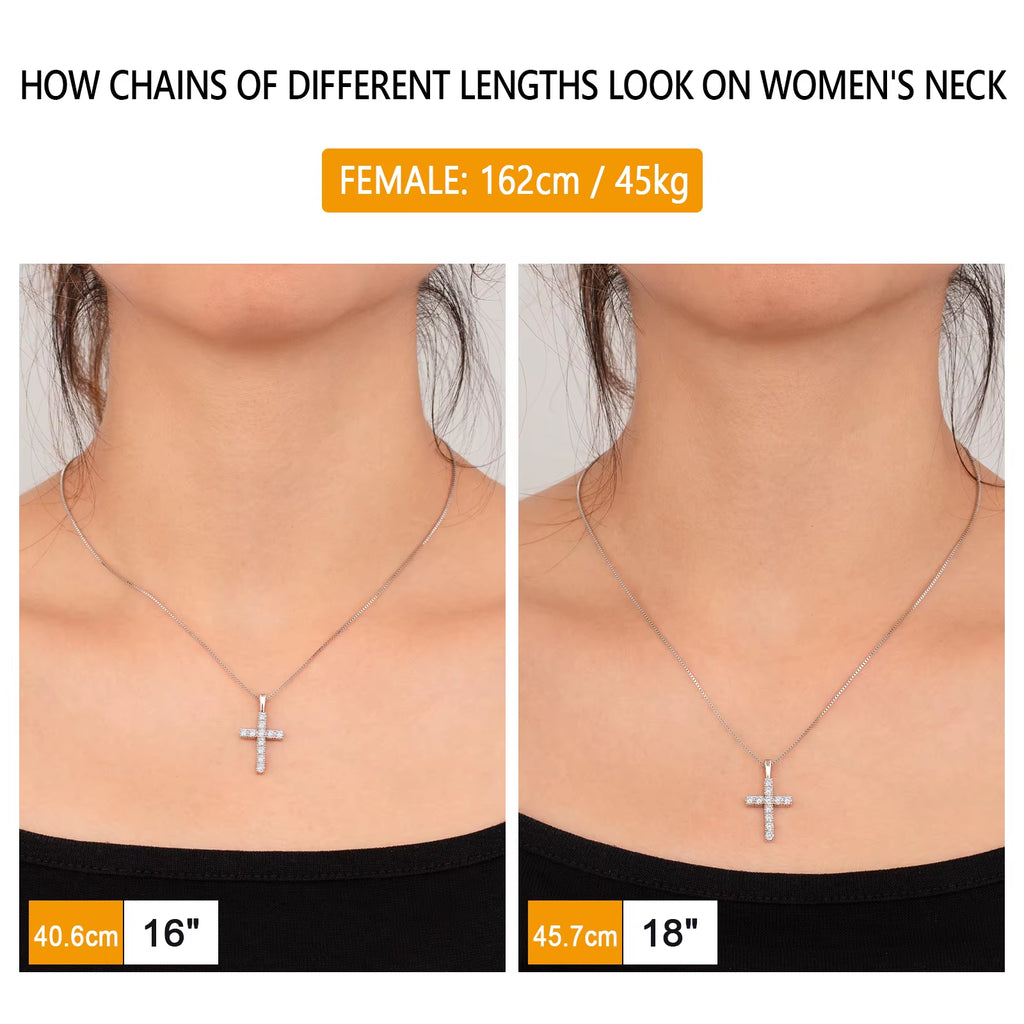Moissanite Cross Pendant Necklace Women Men Jewelry Faith Pendant Christian Gifts VVS Diamond Charm 925 Sterling Silver Chain
