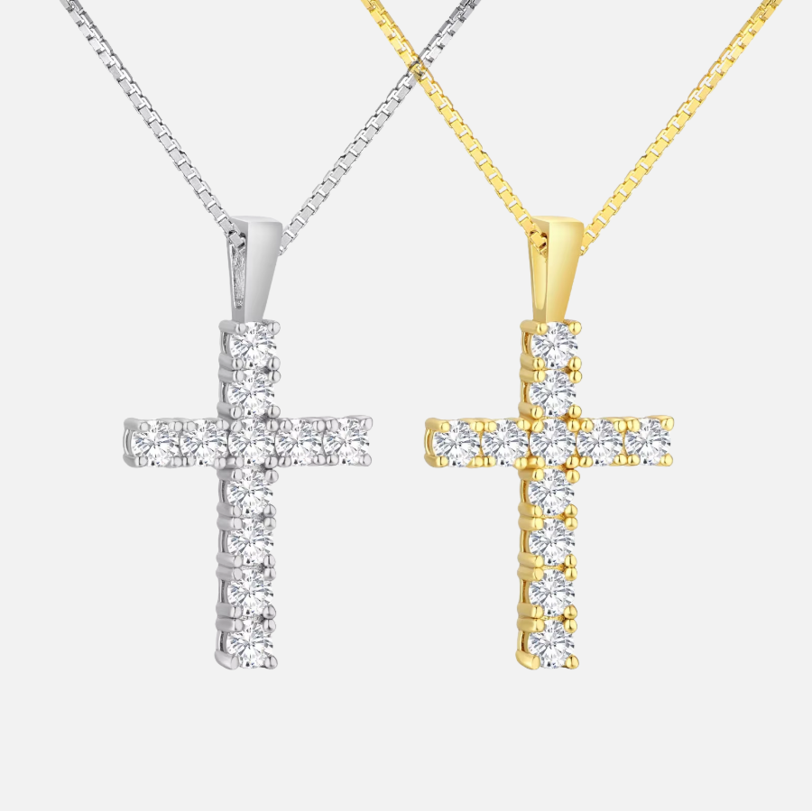MOISSANITE CROSS NECKLACE