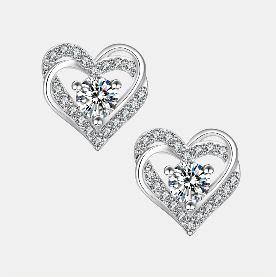 MOISSANITE HEART EARRINGS