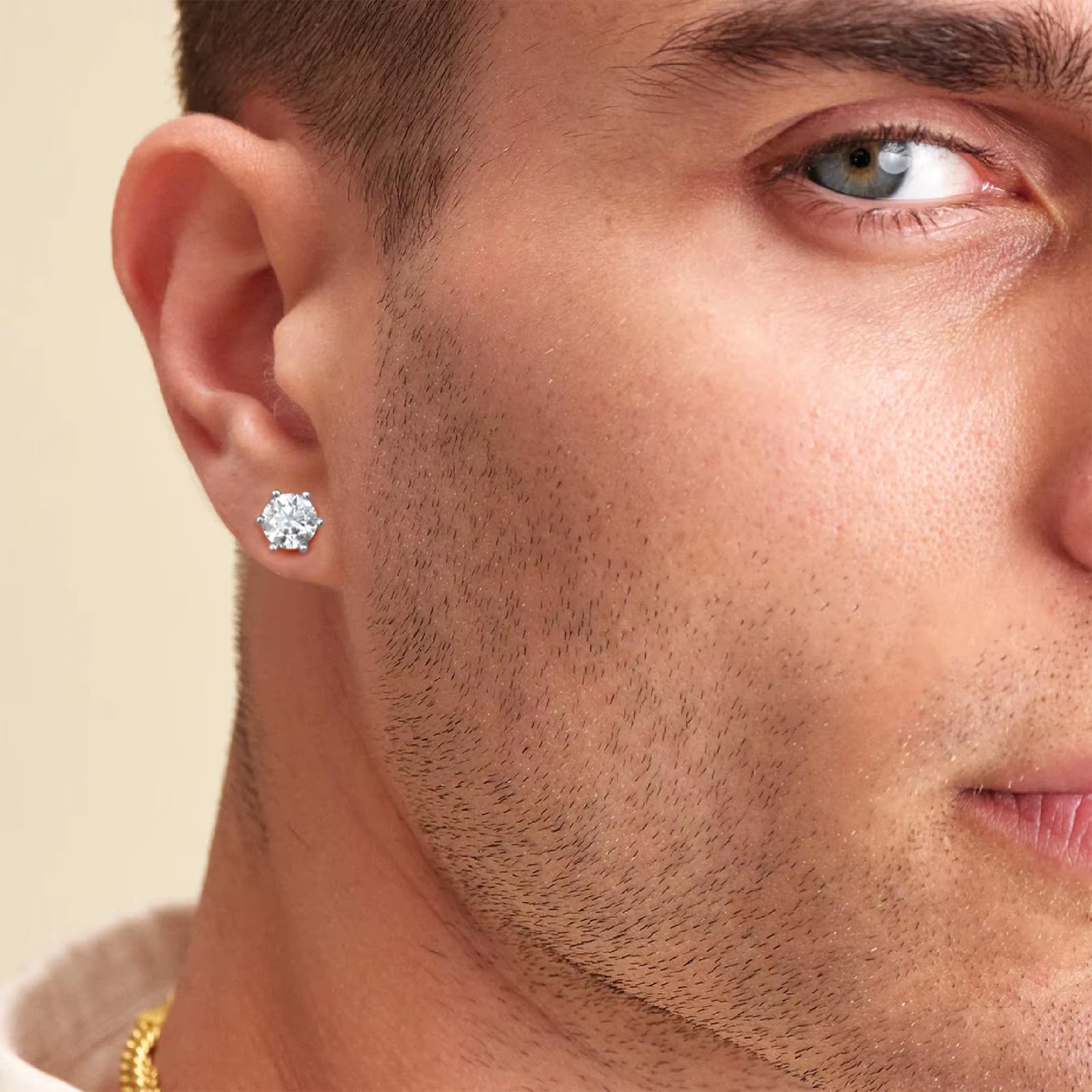 Classic Mossanite Diamond Ear Stud 3-8Mm 1Ct 2Ct 14K Gold Plated 925 Sterling Silver VVS GRA Moissanite Earring for Women Men