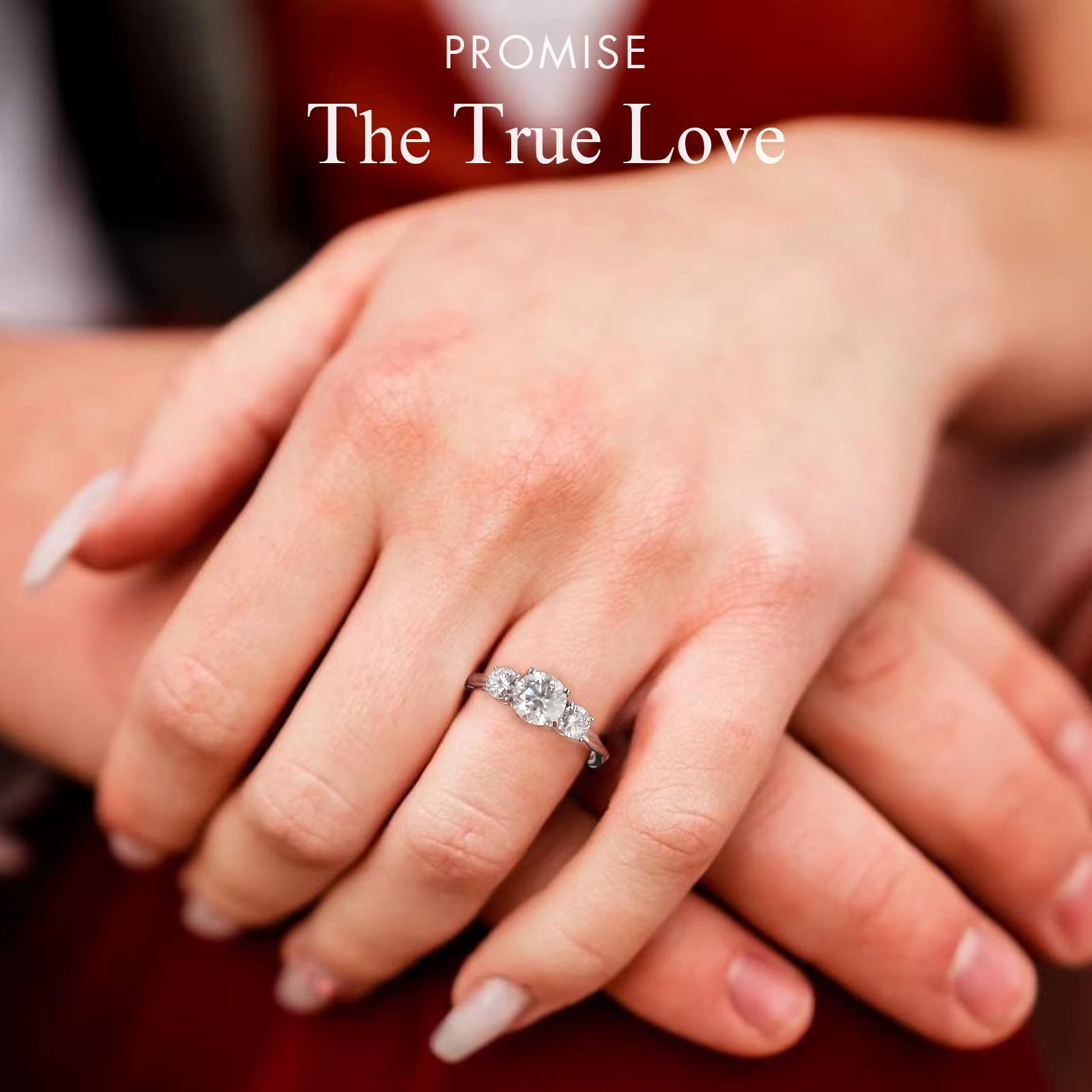 Luxury Iced Out Side Stone Wedding Rings S925 Sterling Silver Lab Grown Diamond Engagement Three Stone Moissanite Ring for Women